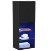 VidaXL Tv-meubelset Zwart Eiken 40,5 x 30 x 102 cm Bewerkt hout