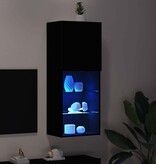 VidaXL Tv-meubelset Zwart Eiken 40,5 x 30 x 102 cm Bewerkt hout