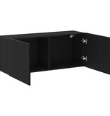 VidaXL Tv-meubelset Zwart Eiken 100 x 30 x 41 cm Bewerkt hout