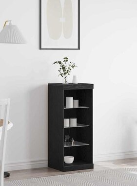 VidaXL Dressoir Zwart eiken 41 x 37 x 100 cm Bewerkt hout