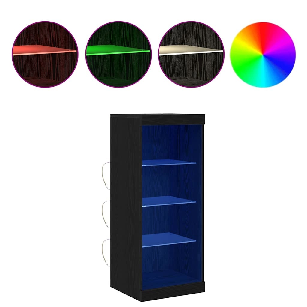 VidaXL Dressoir Zwart eiken 41 x 37 x 100 cm Bewerkt hout