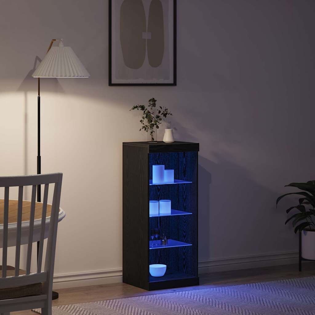 VidaXL Dressoir Zwart eiken 41 x 37 x 100 cm Bewerkt hout