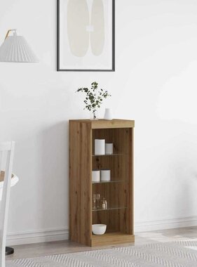 VidaXL Dressoir artisanaal eikenkleurig 41 x 37 x 100 cm Bewerkt hout