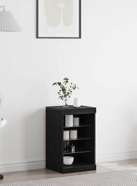 VidaXL Dressoir Zwart Eiken 41 x 37 x 67 cm Bewerkt hout