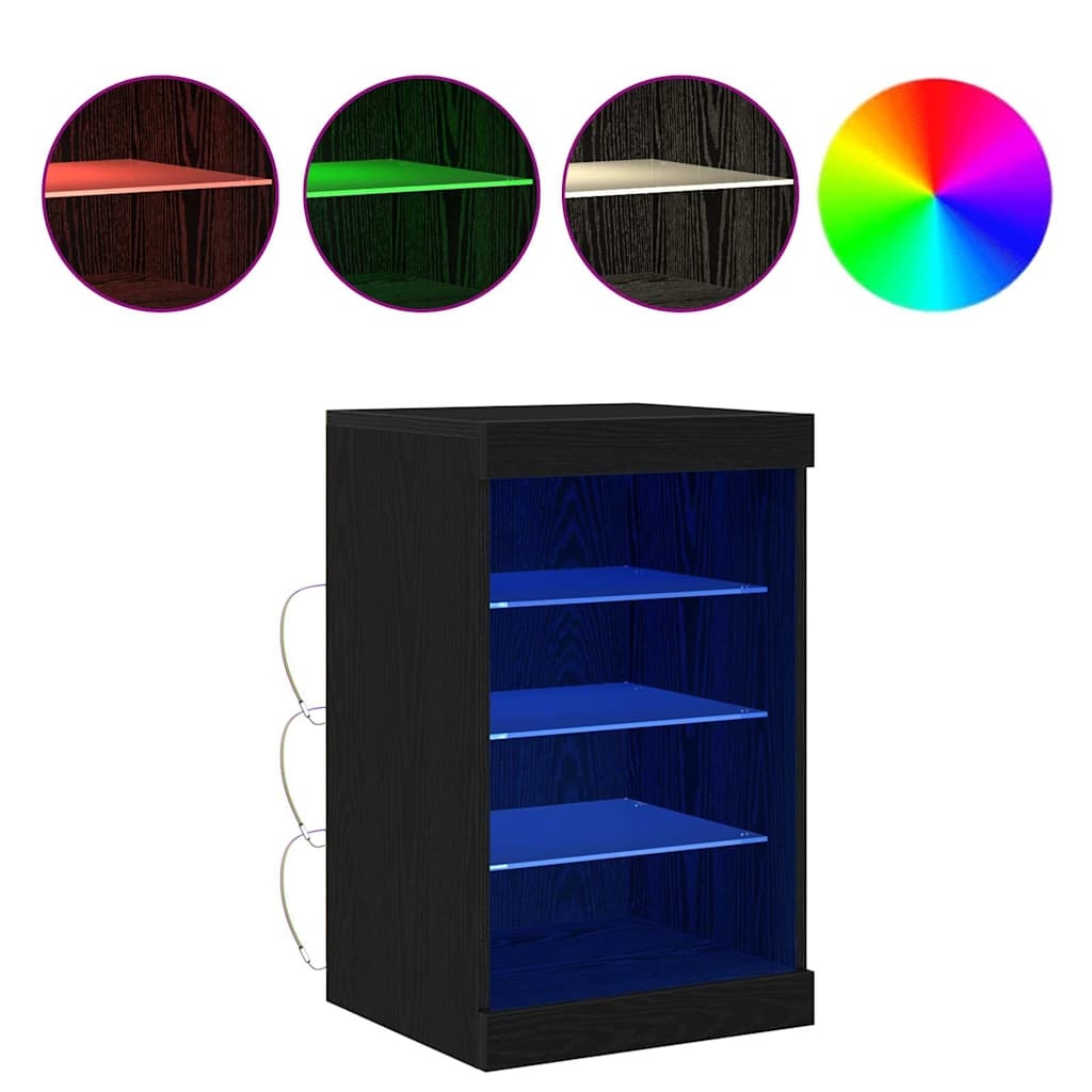 VidaXL Dressoir Zwart Eiken 41 x 37 x 67 cm Bewerkt hout