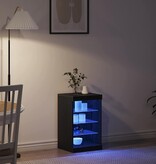 VidaXL Dressoir Zwart Eiken 41 x 37 x 67 cm Bewerkt hout