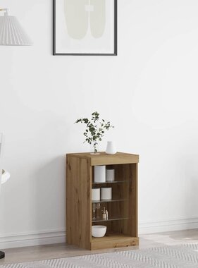 VidaXL Dressoir artisanaal eikenkleurig 41 x 37 x 67 cm Bewerkt hout