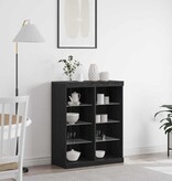 VidaXL Dressoir Zwart eiken 41 x 37 x 100 cm Bewerkt hout