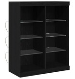 VidaXL Dressoir Zwart eiken 41 x 37 x 100 cm Bewerkt hout