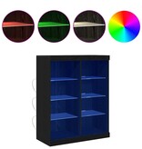 VidaXL Dressoir Zwart eiken 41 x 37 x 100 cm Bewerkt hout