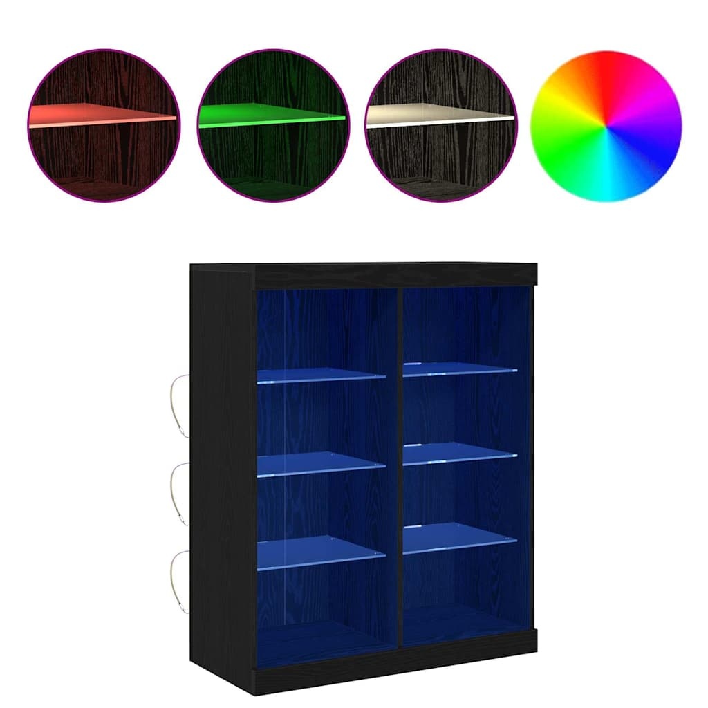 VidaXL Dressoir Zwart eiken 41 x 37 x 100 cm Bewerkt hout