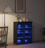 VidaXL Dressoir Zwart eiken 41 x 37 x 100 cm Bewerkt hout