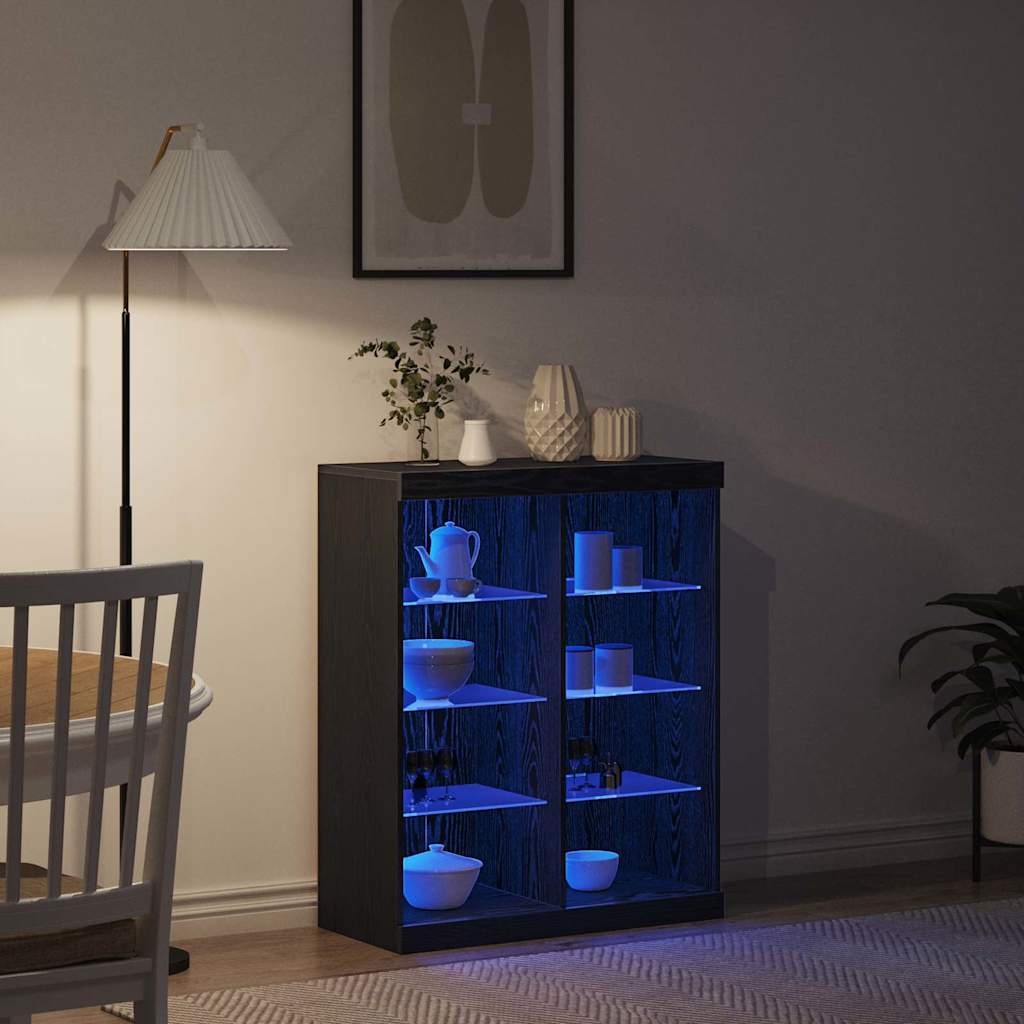 VidaXL Dressoir Zwart eiken 41 x 37 x 100 cm Bewerkt hout