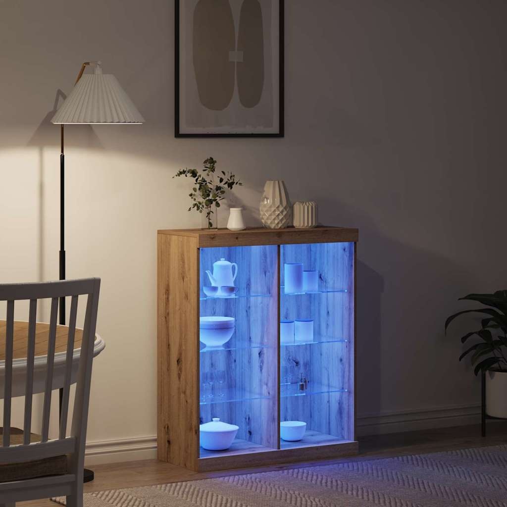 VidaXL Dressoir artisanaal eikenkleurig 41 x 37 x 100 cm Bewerkt hout