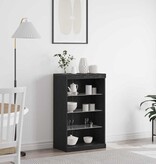 VidaXL Dressoir Zwart Eiken 60.5 x 37 x 100 cm Bewerkt hout