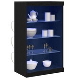 VidaXL Dressoir Zwart Eiken 60.5 x 37 x 100 cm Bewerkt hout