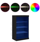 VidaXL Dressoir Zwart Eiken 60.5 x 37 x 100 cm Bewerkt hout