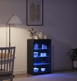 VidaXL Dressoir Zwart Eiken 60.5 x 37 x 100 cm Bewerkt hout