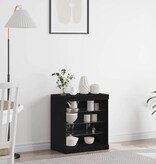 VidaXL Dressoir Zwart Eiken 60.5 x 37 x 67 cm Bewerkt hout