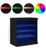 VidaXL Dressoir Zwart Eiken 60.5 x 37 x 67 cm Bewerkt hout