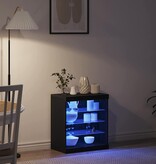 VidaXL Dressoir Zwart Eiken 60.5 x 37 x 67 cm Bewerkt hout