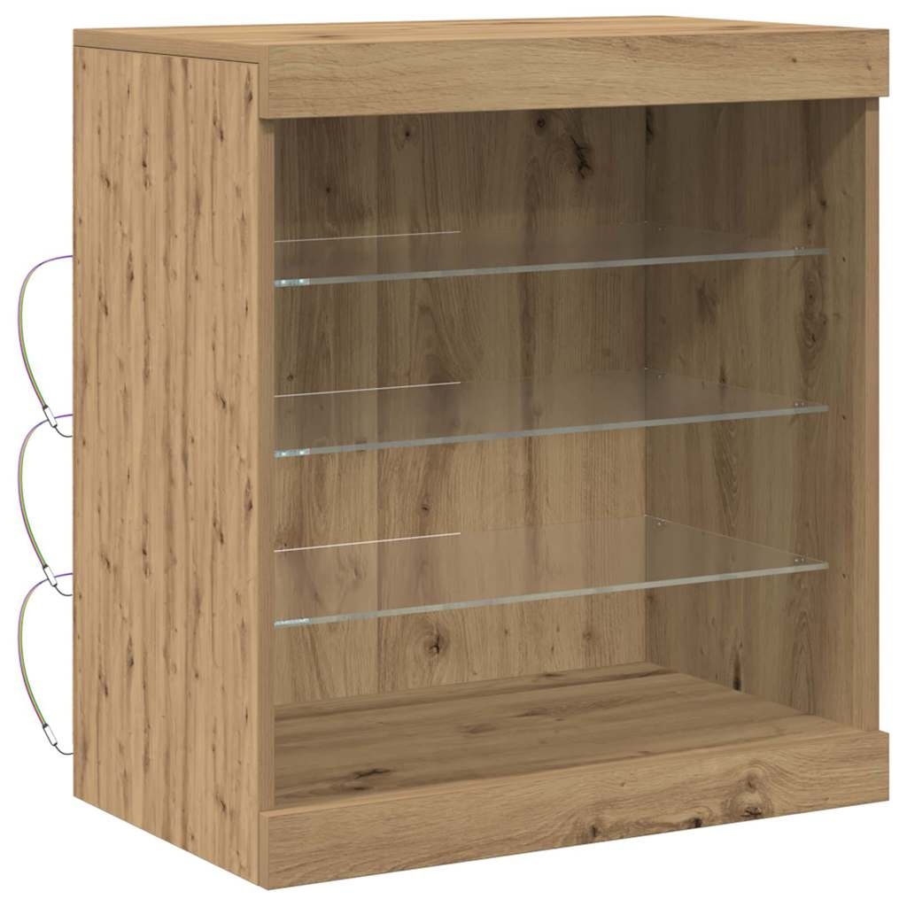 VidaXL Dressoir artisanaal eikenkleurig 60.5 x 37 x 67 cm Bewerkt hout