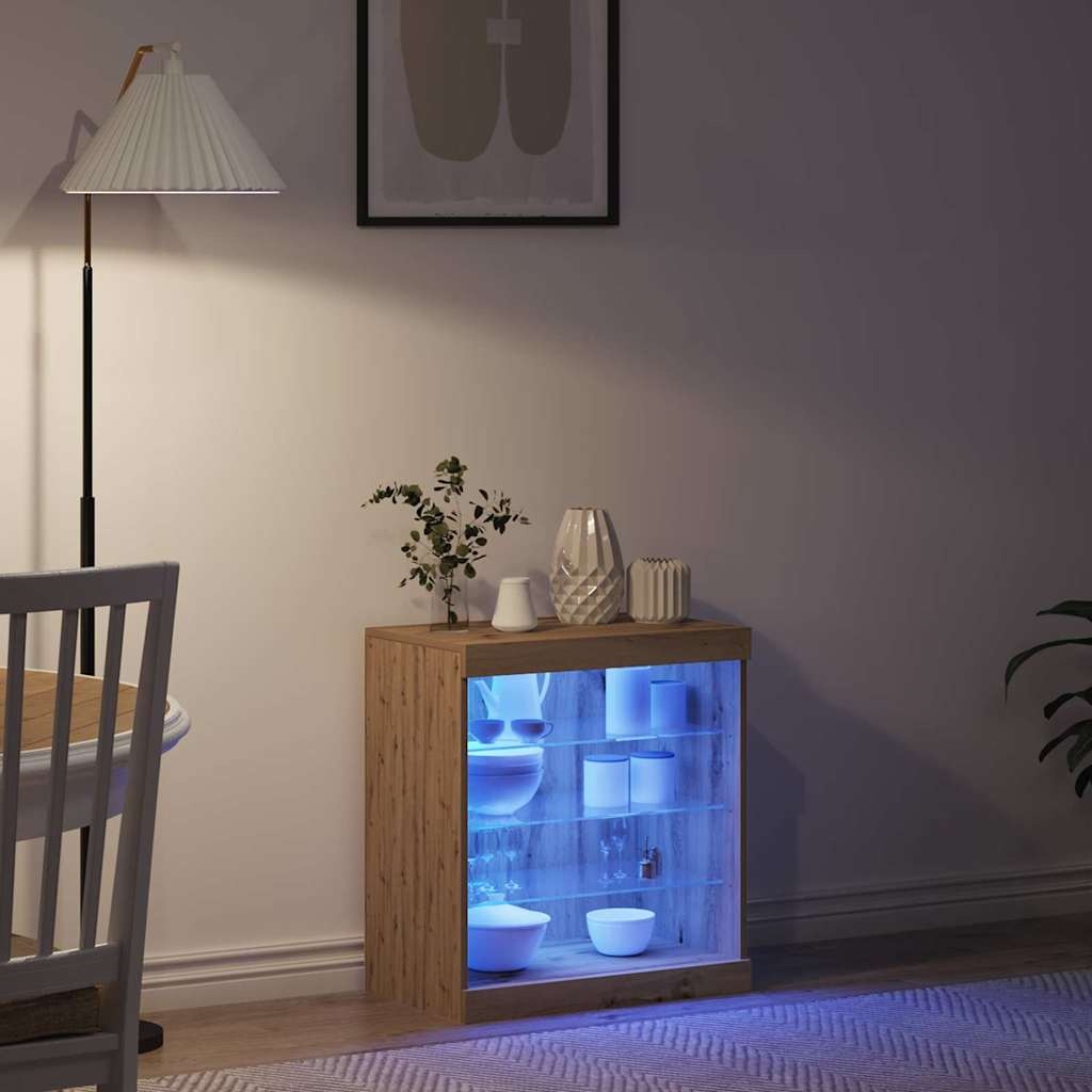 VidaXL Dressoir artisanaal eikenkleurig 60.5 x 37 x 67 cm Bewerkt hout