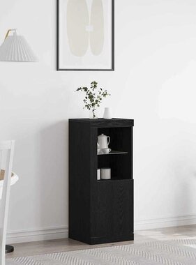 VidaXL Dressoir Zwart eiken 41 x 37 x 100 cm Bewerkt hout