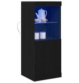 VidaXL Dressoir Zwart eiken 41 x 37 x 100 cm Bewerkt hout