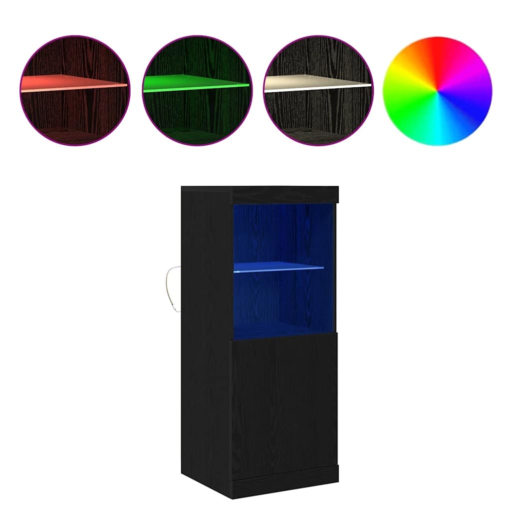 VidaXL Dressoir Zwart eiken 41 x 37 x 100 cm Bewerkt hout