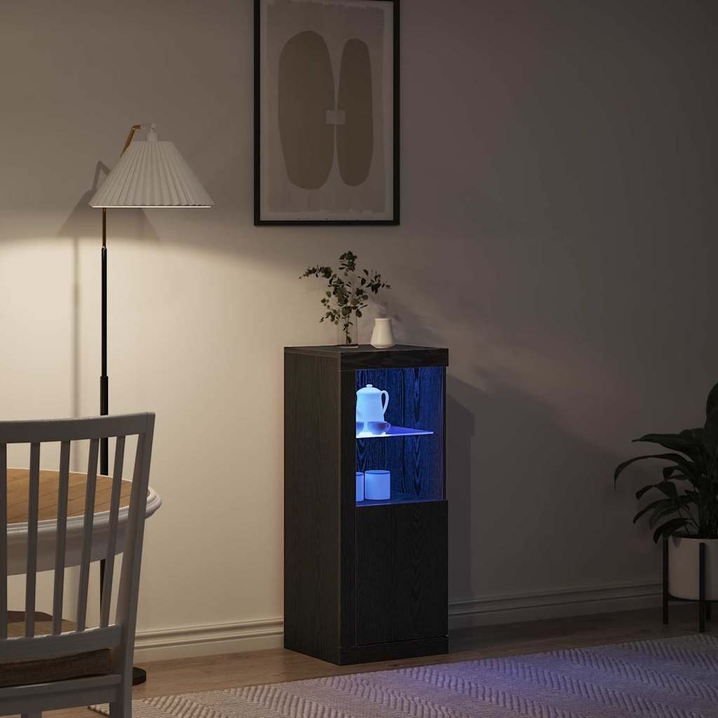 VidaXL Dressoir Zwart eiken 41 x 37 x 100 cm Bewerkt hout