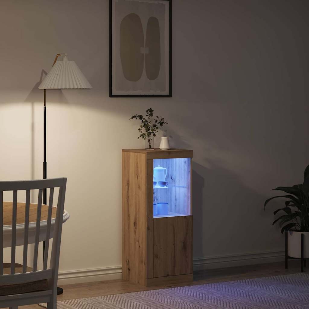 VidaXL Dressoir artisanaal eikenkleurig 41 x 37 x 100 cm Bewerkt hout