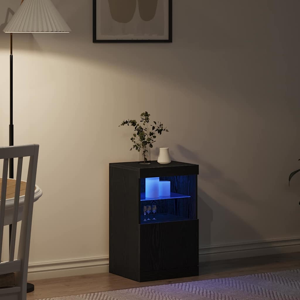 VidaXL Dressoir Zwart eiken 41 x 37 x 67 cm Bewerkt hout