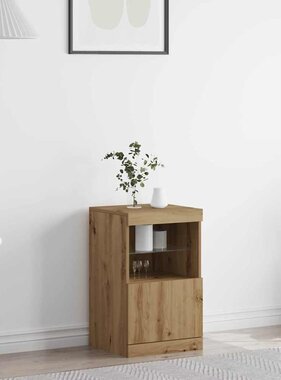 VidaXL Dressoir artisanaal eikenkleurig 41 x 37 x 67 cm Bewerkt hout