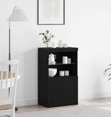 VidaXL Dressoir Zwart 60 x 37 x 100 cm Bewerkt hout