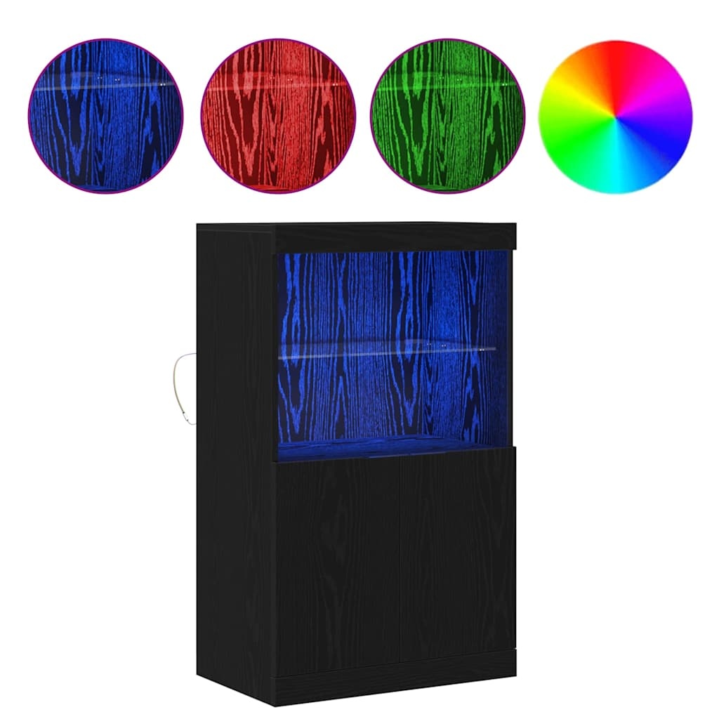 VidaXL Dressoir Zwart 60 x 37 x 100 cm Bewerkt hout