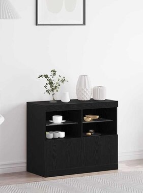 VidaXL Dressoir Zwart 81 x 37 x 67 cm Bewerkt hout