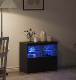 VidaXL Dressoir Zwart 81 x 37 x 67 cm Bewerkt hout