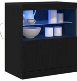 VidaXL Dressoir Zwart 60 x 37 x 67 cm Bewerkt hout