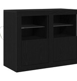 VidaXL Bijzetkast 2 pcs Zwart eiken 41 x 37 x 67 cm Bewerkt hout