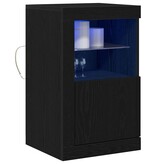 VidaXL Bijzetkast 2 pcs Zwart eiken 41 x 37 x 67 cm Bewerkt hout