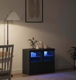 VidaXL Bijzetkast 2 pcs Zwart eiken 41 x 37 x 67 cm Bewerkt hout