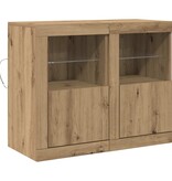 VidaXL Bijzetkast 2 pcs artisanaal eikenkleurig 41 x 37 x 67 cm