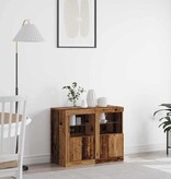 VidaXL Bijzetkast 2 pcs Oud hout 41 x 37 x 67 cm Bewerkt hout