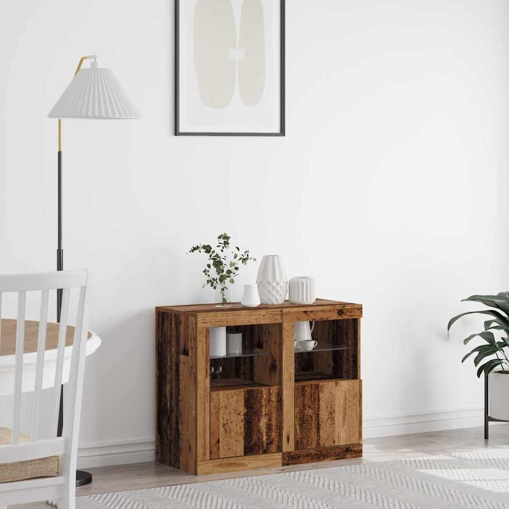 VidaXL Bijzetkast 2 pcs Oud hout 41 x 37 x 67 cm Bewerkt hout