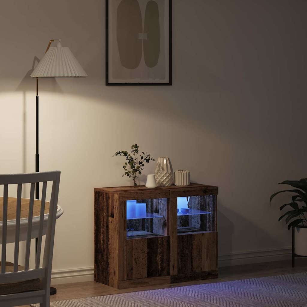 VidaXL Bijzetkast 2 pcs Oud hout 41 x 37 x 67 cm Bewerkt hout