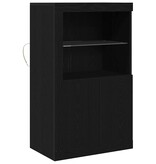 VidaXL Bijzetkast Zwart eiken 60.5 x 37 x 100 cm Bewerkt hout