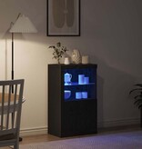 VidaXL Bijzetkast Zwart eiken 60.5 x 37 x 100 cm Bewerkt hout