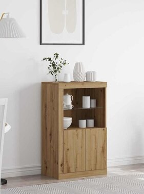 VidaXL Bijzetkast artisanaal eikenkleurig 60.5 x 37 x 100 cm