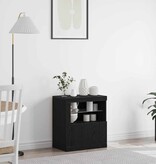 VidaXL Dressoir Zwart 60.5 x 37 x 67 cm Bewerkt hout